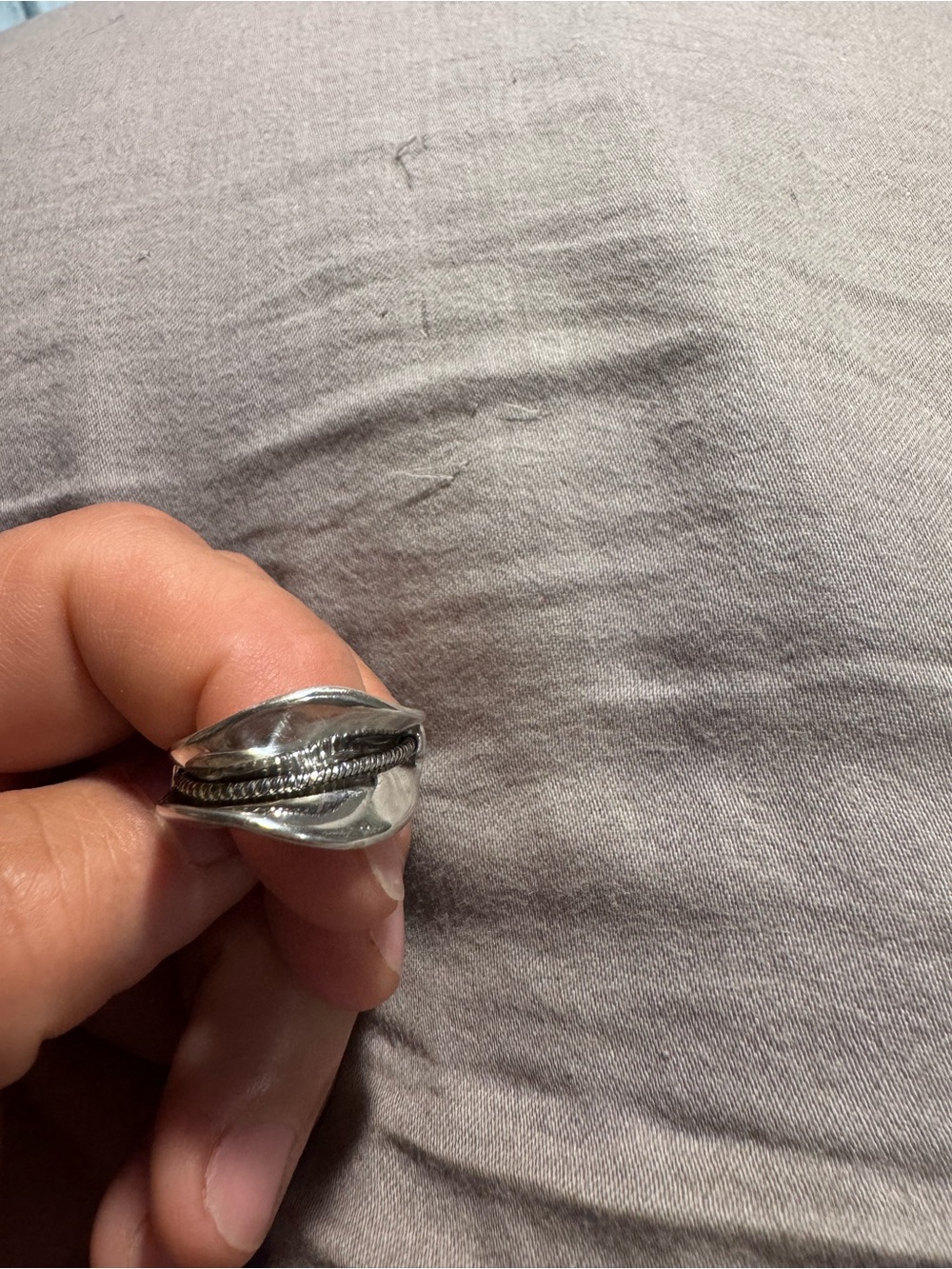 Vintage Hagit Gorali HG 925 Israel Silver Wave Ring